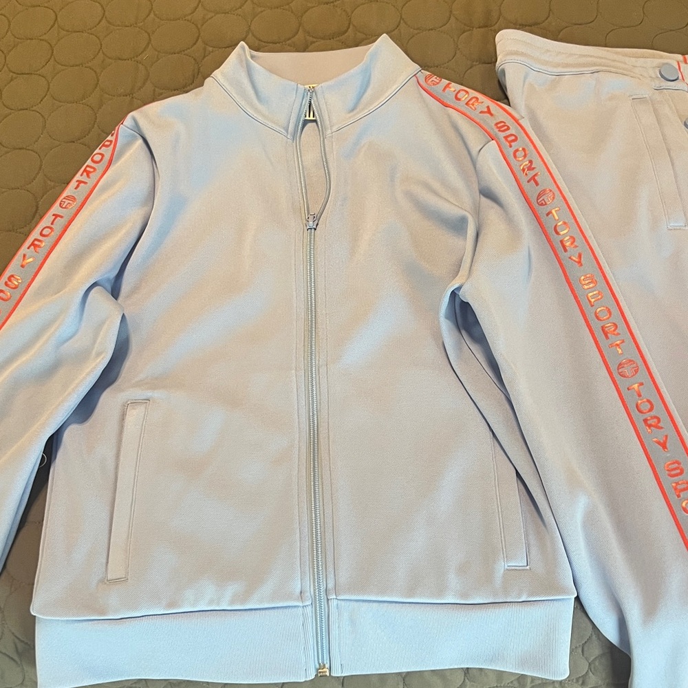 Tory Sport Light Blue Jacket with orange Trim